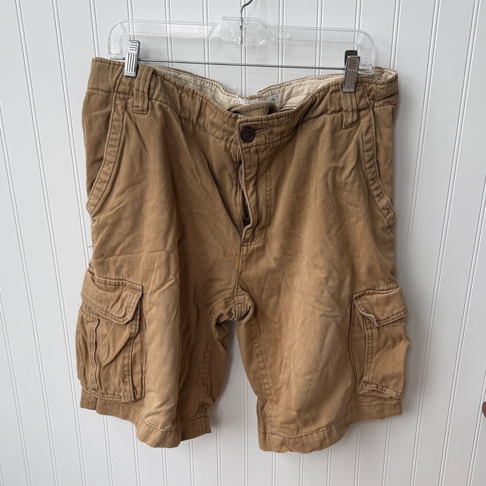 (077)Aeropostale Men's Cargo Shorts in Khaki Brown
